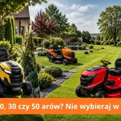 Jaki traktorek na 50 arów? Żółty, pomarańczowy czy czerwony? Wybierz idealny do swojego ogrodu.