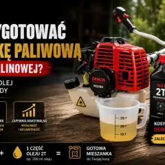 Jak przygotować mieszankę do kosy spalinowej? Dowiedz się, jaki olej do kosy spalinowej wybrać i jakie proporcje stosować, by zapewnić silnikowi długą żywotność.