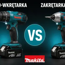 Wiertarko-wkrętarka i zakrętarka udarowa Makita, narzędzia z Japonii, gotowe do pracy.