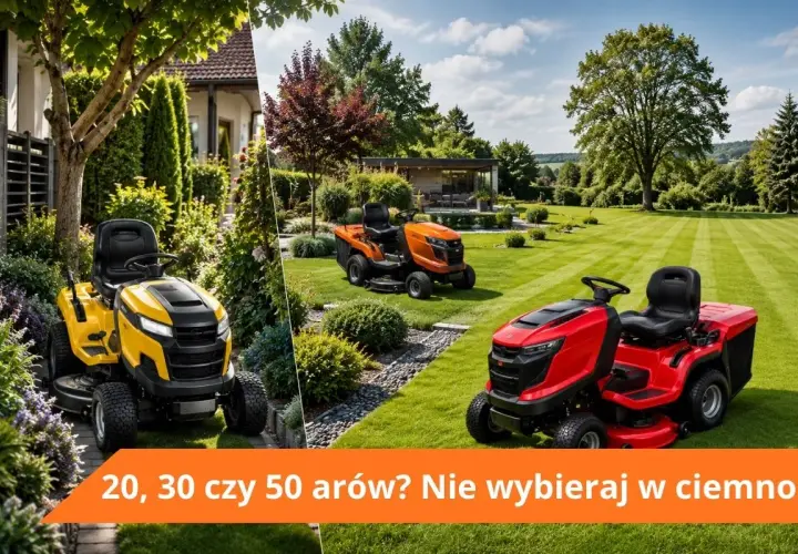 Jaki traktorek na 50 arów? Żółty, pomarańczowy czy czerwony? Wybierz idealny do swojego ogrodu.