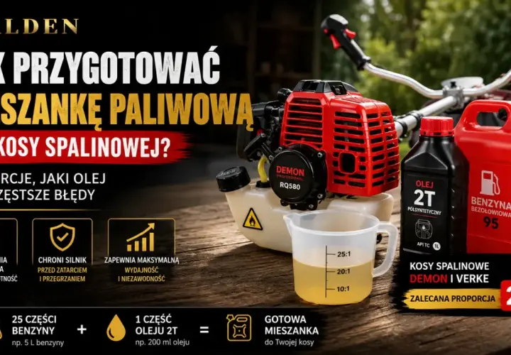 Jak przygotować mieszankę do kosy spalinowej? Dowiedz się, jaki olej do kosy spalinowej wybrać i jakie proporcje stosować, by zapewnić silnikowi długą żywotność.
