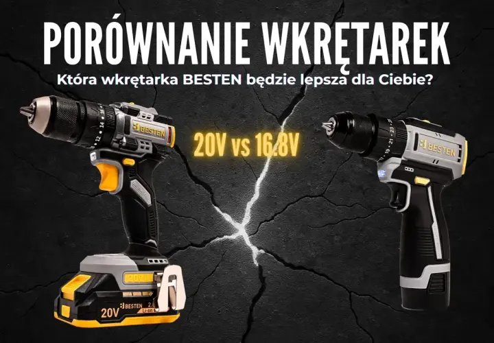 Porównanie wkrętarek BESTEN 20V i 16.8V. Zastanawiasz się, ile nm powinna mieć wkrętarka? Wybierz moc dla siebie!
