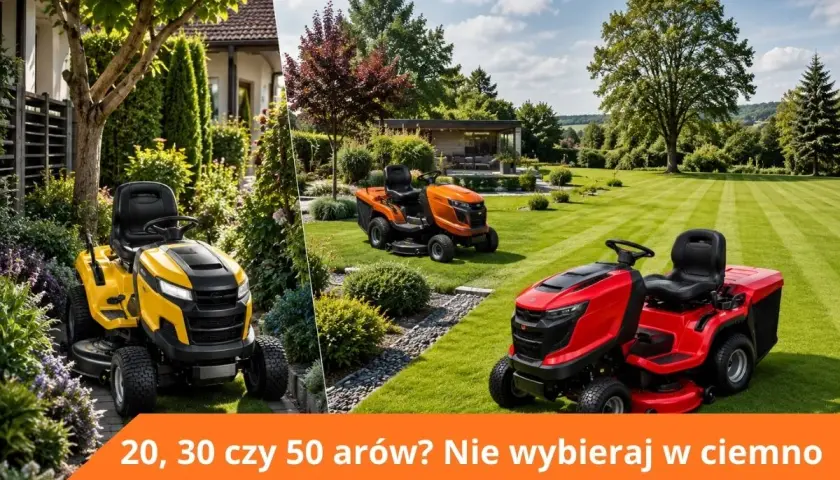 Jaki traktorek na 50 arów? Żółty, pomarańczowy czy czerwony? Wybierz idealny do swojego ogrodu.