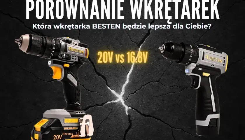 Porównanie wkrętarek BESTEN 20V i 16.8V. Zastanawiasz się, ile nm powinna mieć wkrętarka? Wybierz moc dla siebie!
