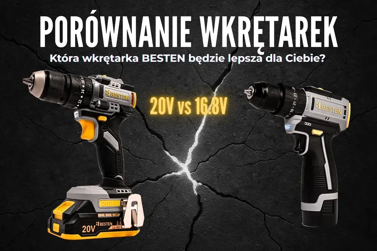 Porównanie wkrętarek BESTEN 20V i 16.8V. Zastanawiasz się, ile nm powinna mieć wkrętarka? Wybierz moc dla siebie!
